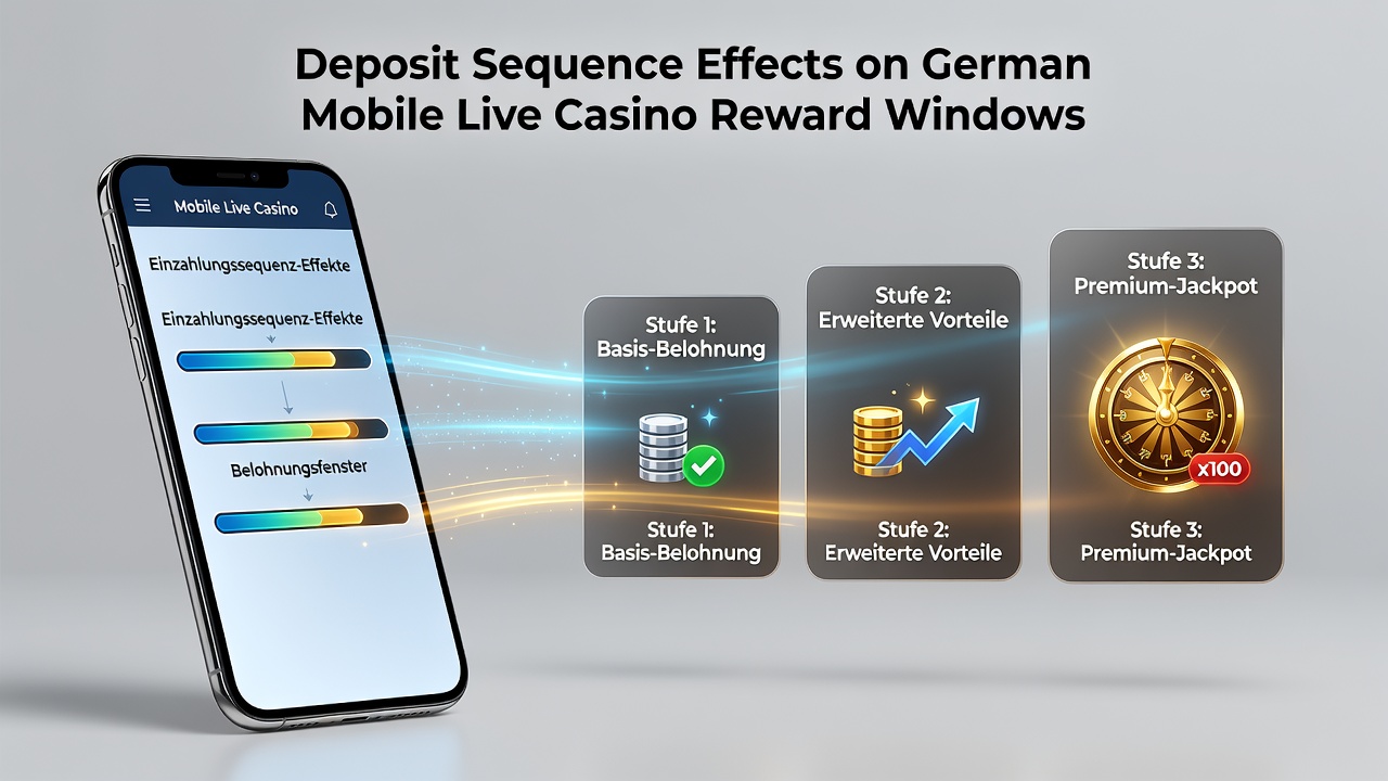 Grafik zeigt Einzahlungsabfolgen und deren Einfluss auf Live-Casino-Belohnungsfenster in mobilen deutschen Plattformen