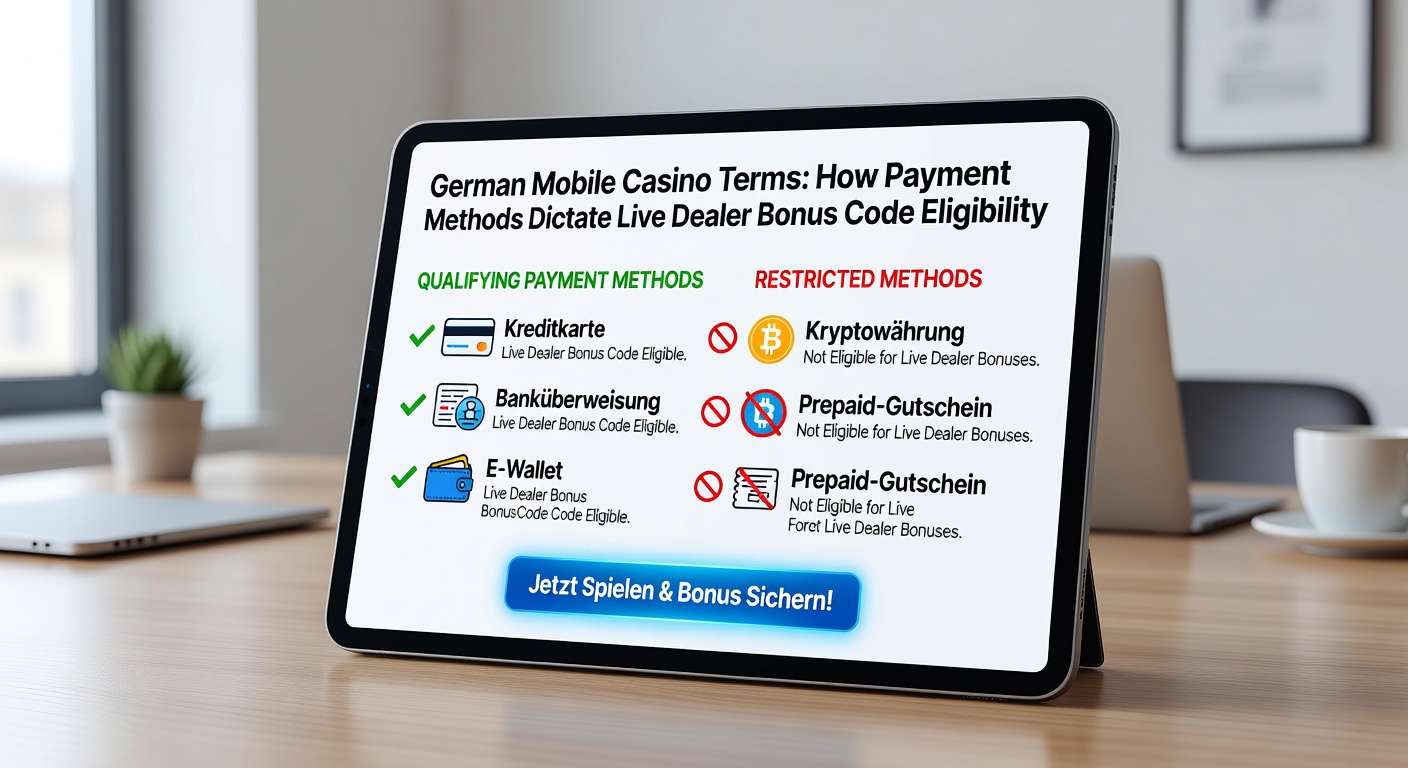 Beispiel für Zahlungsverknüpfungen bei Live-Dealer-Boni in mobilen deutschen Casinos