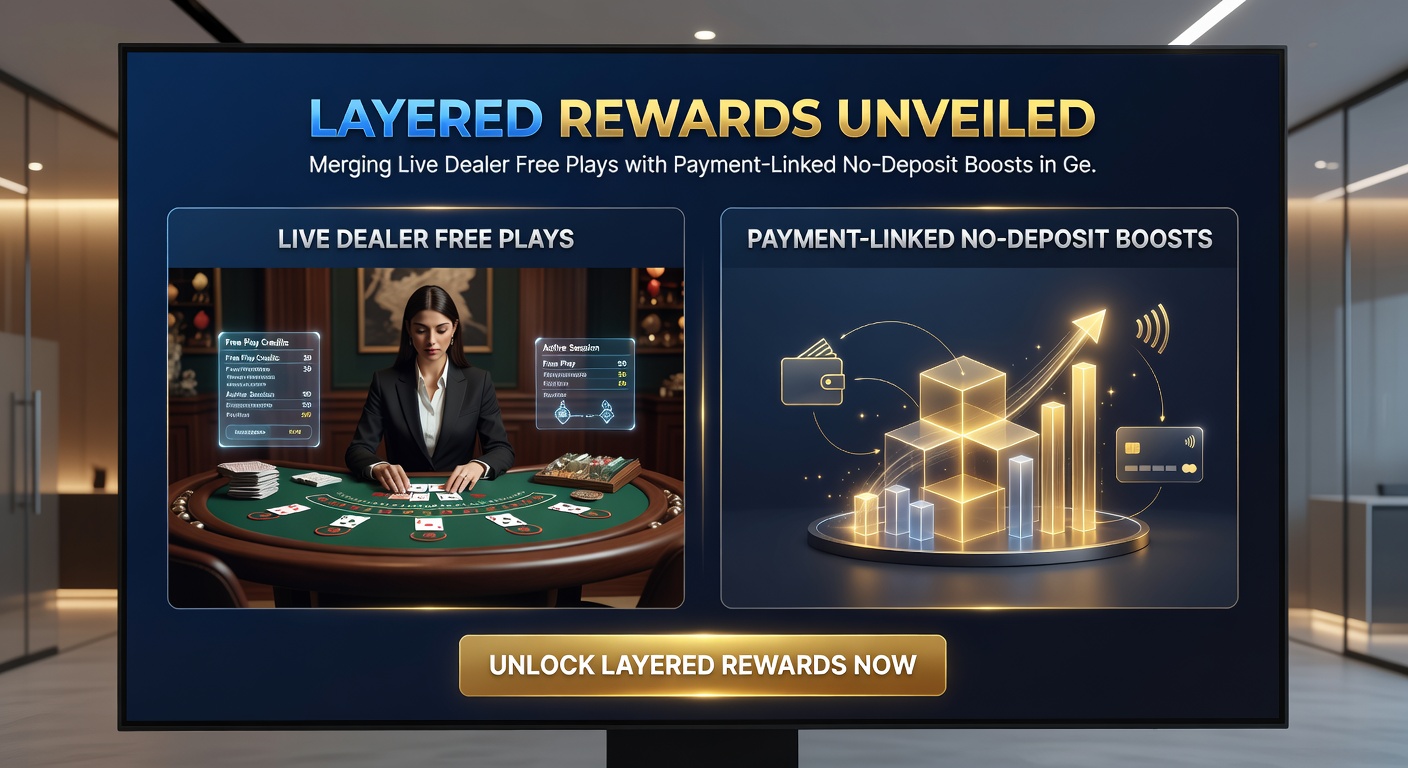 Detaillierte Darstellung gestufter Bonus-Schichten auf einem Mobile-Casino-Screen mit Live-Dealer und Zahlungsikonen