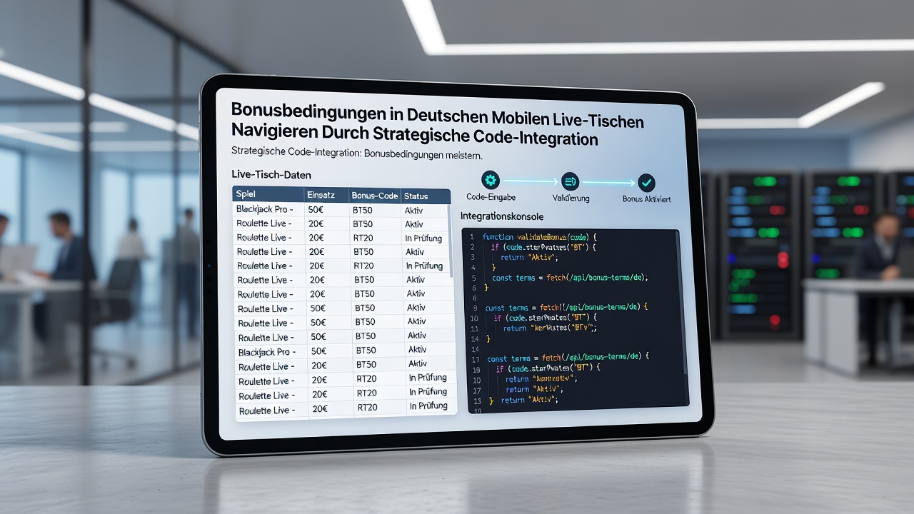 Strategische Code-Eingabe an Live-Tischen mit mobilen Geräten