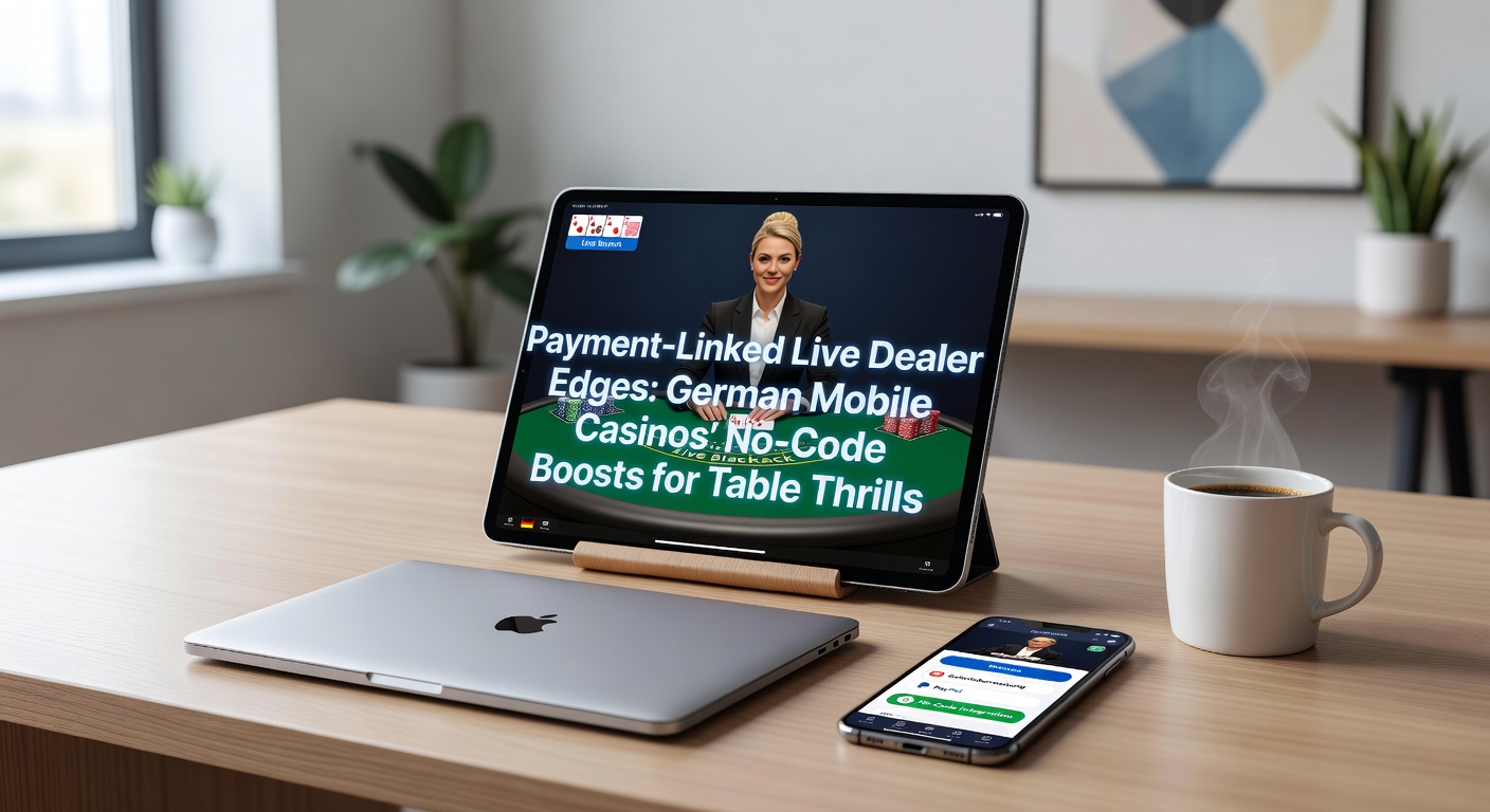 Live-Dealer-Tisch in einem deutschen Mobile-Casino mit Zahlungsboost-Überlagerung, die nahtlos integrierte Boni zeigt