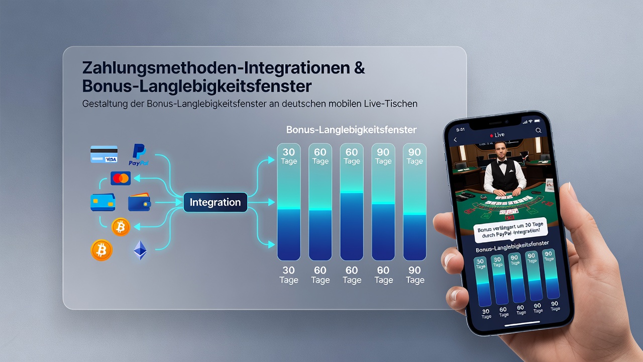 Mobile Live-Tisch-Sessions und Bonusfenster durch Zahlungsintegrationen